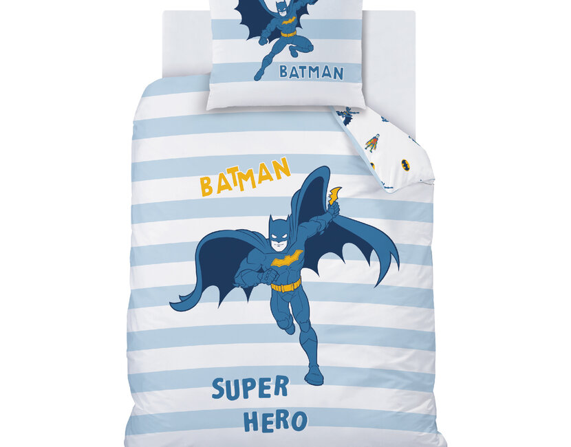 Batman Dekbedovertrek, Super Hero - 140 x 200 cm + 63 x 63 cm - Katoen