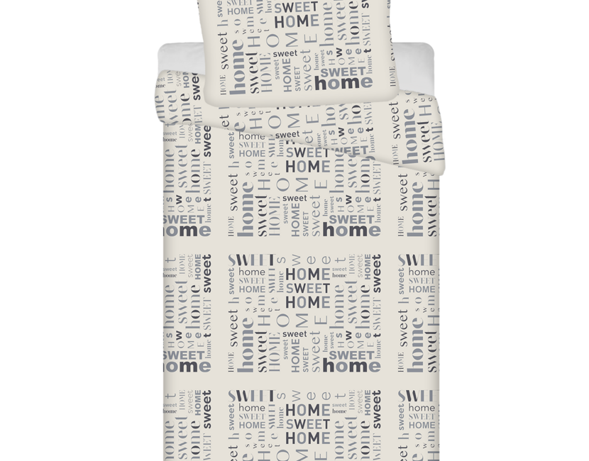 Sweet Home Dekbedovertrek, Home Sweet Home - Eenpersoons - 140 x 200 + 70 x 90 cm  - Teddy Fleece