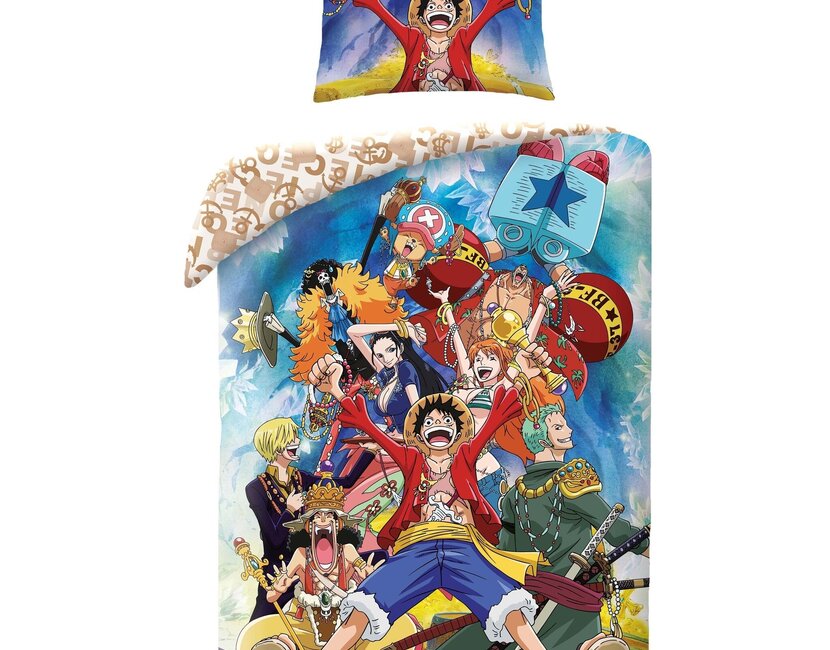 One Piece Dekbedovertrek, Pirate - Eenpersoons - 140 x 200 + 70 x 90 cm - Polyester