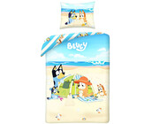 Bluey Dekbedovertrek, Beach - Eenpersoons - 140 x 200 + 70 x 90 cm  - Katoen