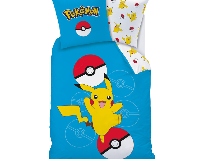 Pokemon Dekbedovertrek Pokeball  - 140 x 200 + 63 x 63 cm - Katoen