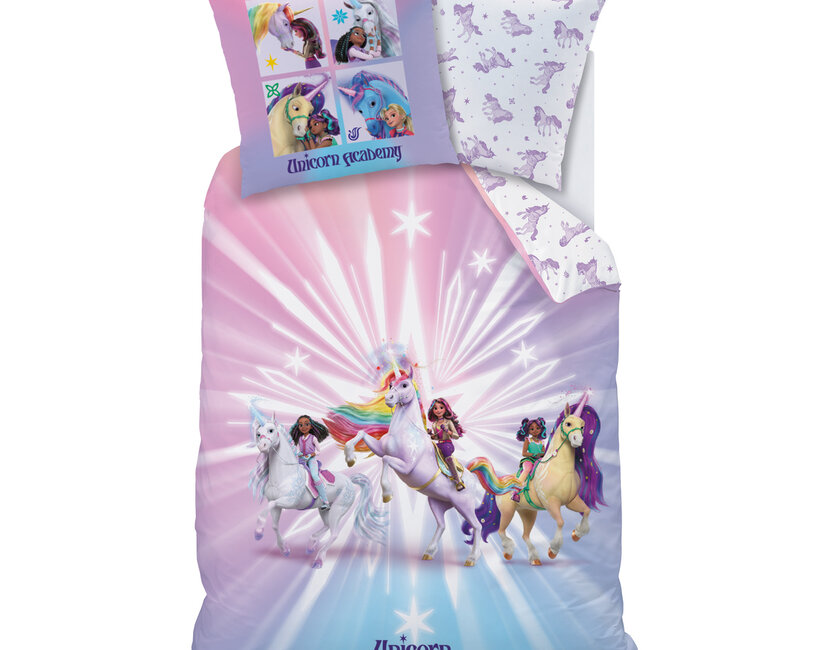 Unicorn Academy Dekbedovertrek Stars - 140 x 200 + 63 x 63 cm - Katoen