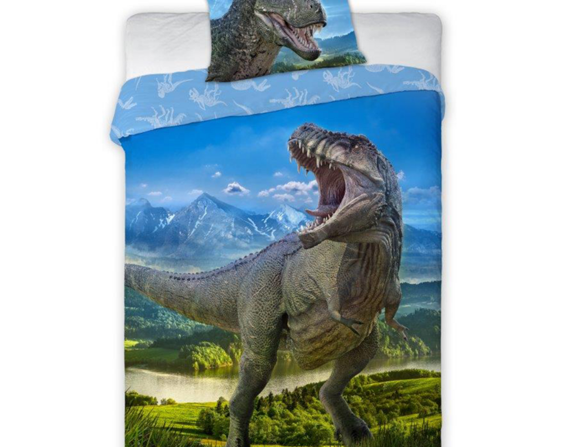 Dinosaurus Dekbedovertrek, T-Rex - 140 x 200 cm + 70 x 90 cm - Katoen