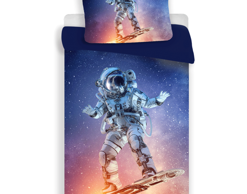 Astronaut Dekbedovertrek, Spaceboard Champion - 140 x 200 + 70 x 90 cm - Polyester