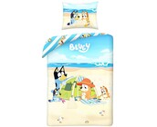 Bluey Dekbedovertrek, Beach - Eenpersoons - 140 x 200 + 70 x 90 cm  - Katoen