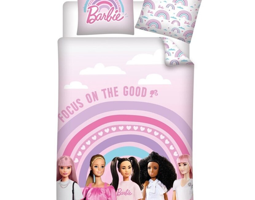 Barbie Dekbedovertrek, Focus - Eenpersoons - 140 x 200 + 65 x 65 cm - Katoen