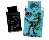 Jurassic World Dekbedovertrek, Tracker Glow in the Dark - 140 x 200 cm + 70 x 90 cm - Katoen