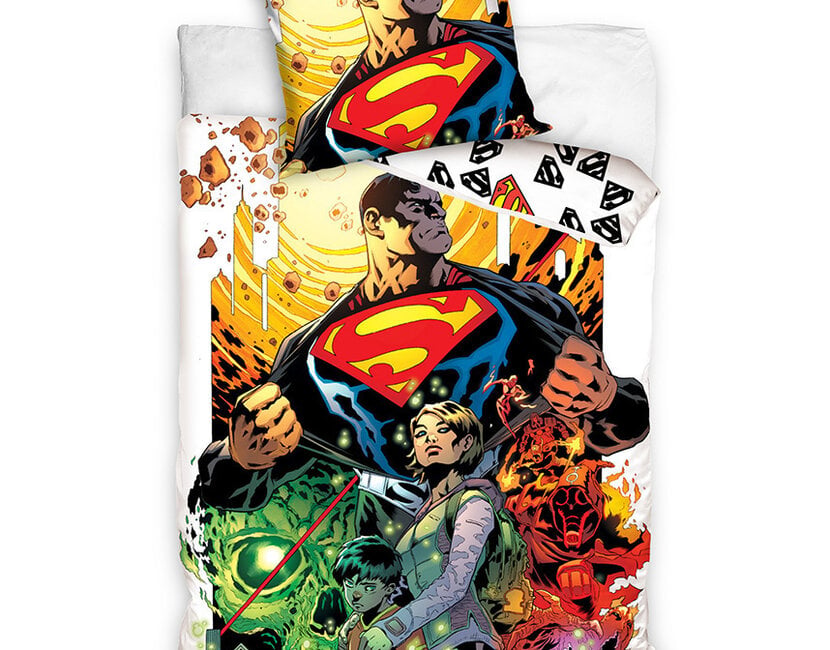 Superman Dekbedovertrek, Comic Hero - 140 x 200 cm + 70 x 90 cm - Katoen
