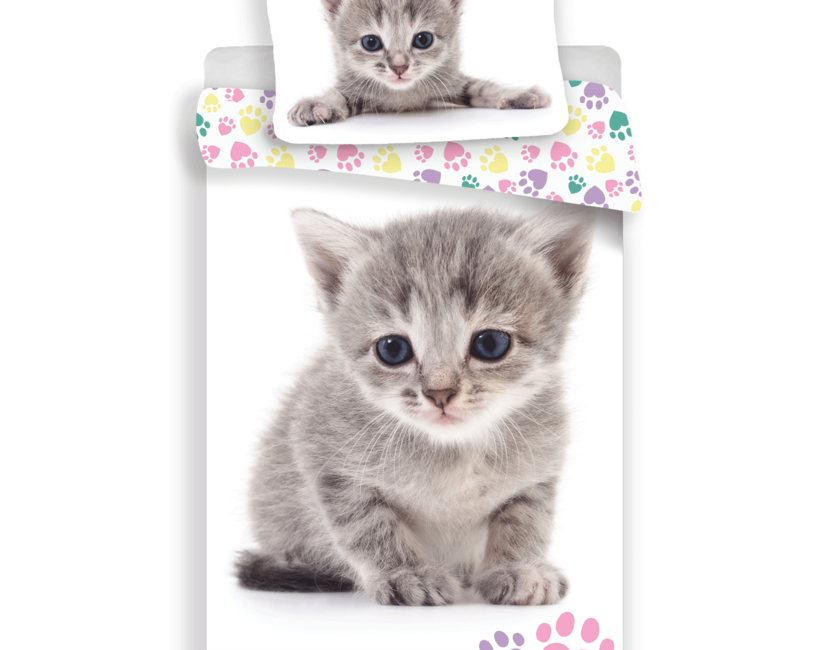 Animal Pictures Dekbedovertrek, Kitten - 140 x 200 cm + 70 x 90 cm - Katoen