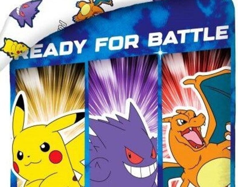 Pokemon Dekbedovertrek Ready for Battle - Katoen