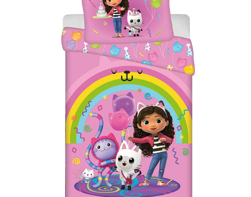 Gabby's poppenhuis Dekbedovertrek Rainbow Party - Polyester