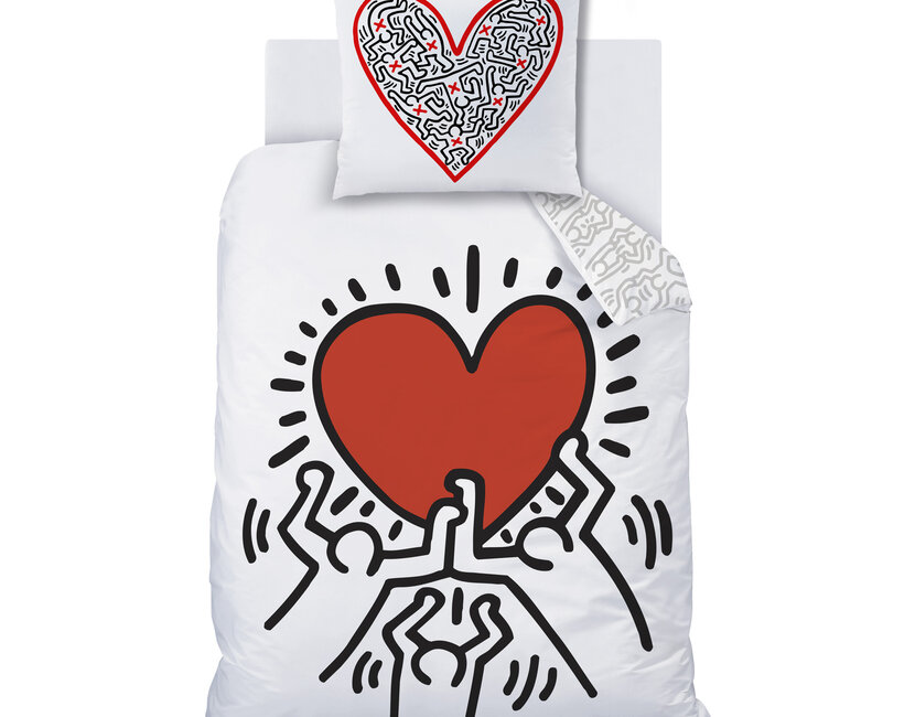 Keith Haring Dekbedovertrek Red Love - Katoen