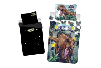 Jurassic World Dekbedovertrek Roar Glow in the Dark - Katoen