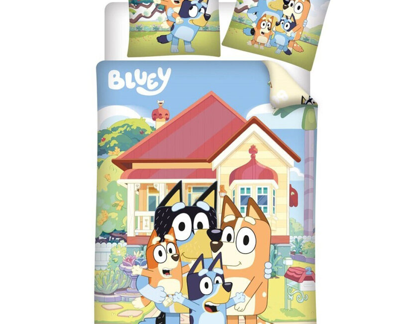 Bluey Dekbedovertrek Happy Home - Flanel - Gratis bezorgd