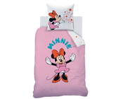 Disney Minnie Mouse Dekbedovertrek, Happy - 140 x 200 cm + 63 x 63 cm - Katoen
