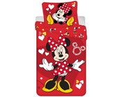 Disney Minnie Mouse Dekbedovertrek, Red Heart - Eenpersoons - 140 x 200 + 70 x 90 cm - Katoen