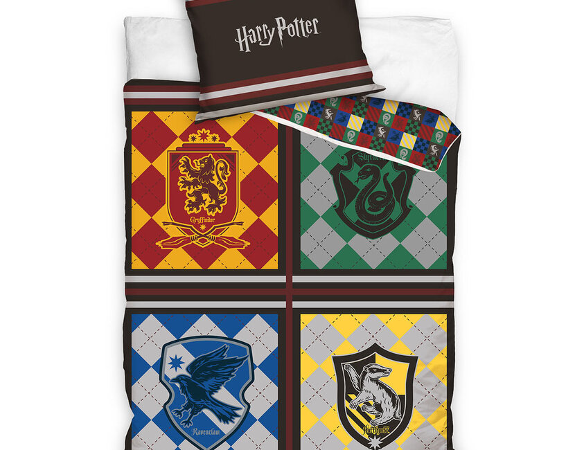 Harry Potter Dekbedovertrek, School - 140  x 200 cm + 60 x 70 cm - Katoen