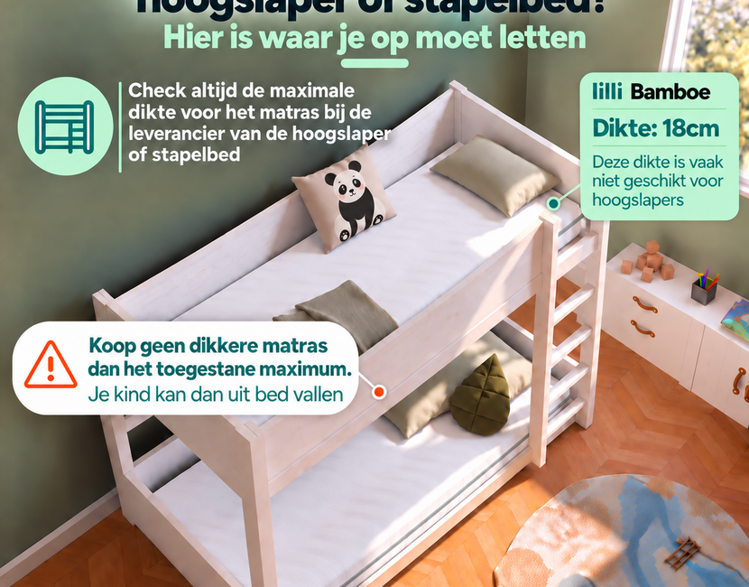Kindermatras 90x190 Lilli Bamboe - Meegroeimatras