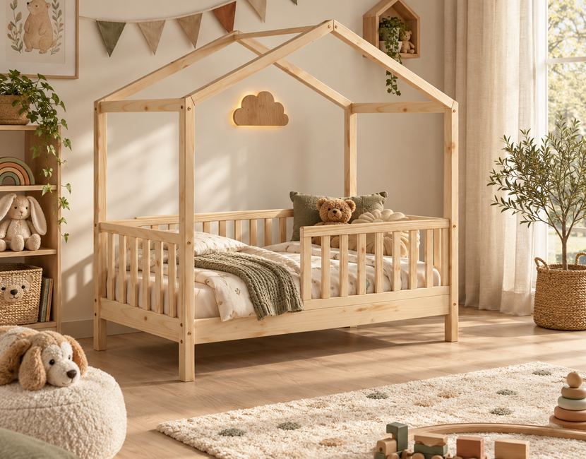 Peuterbed Dallas - Naturel hout - 70x140