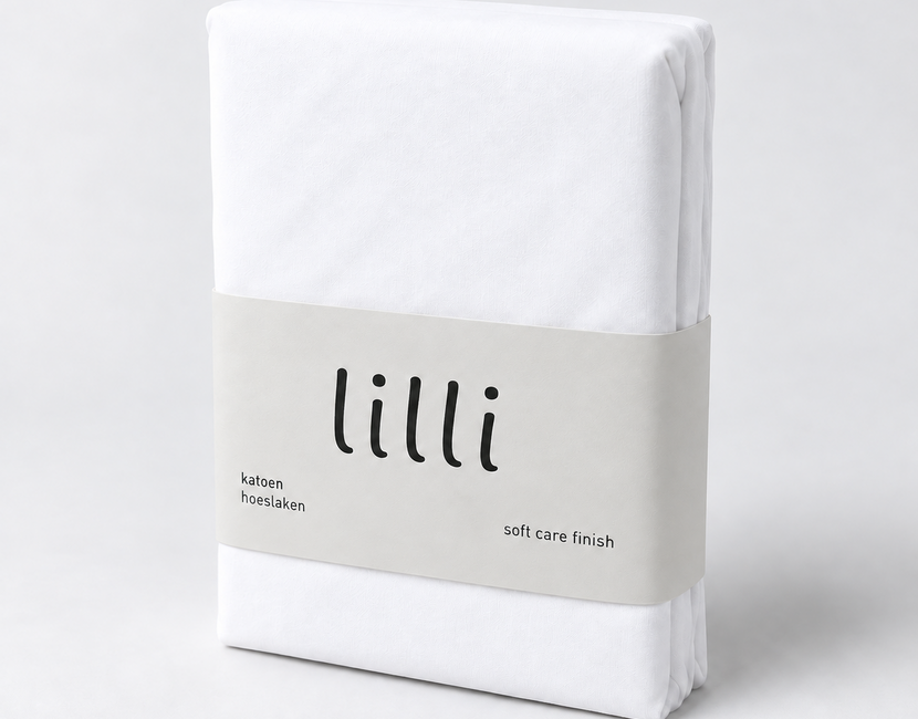 Hoeslaken Lilli Kids  - eenpersoonsmaat - 100% Katoen - wit