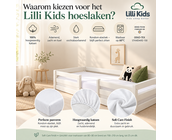 Hoeslaken Lilli Kids  - eenpersoonsmaat - 100% Katoen - wit