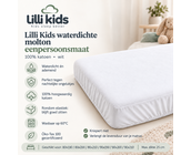 Waterdichte Molton - Wit -  eenpersoonsmaat