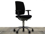 Drabert Entrada Bureaustoel Zwart | Chroom - Nieuwe Stoffering