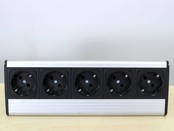Stekkerdoos 5 Stopcontacten - Zwart & Aluminium