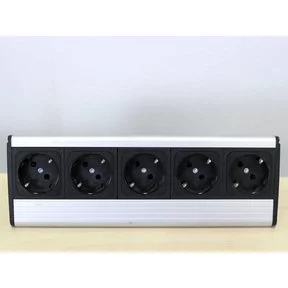 Stekkerdoos 5 Stopcontacten - Zwart & Aluminium