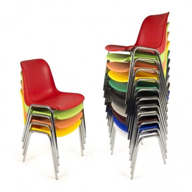 Nieuwe Kantinestoel Stapelbaar - Diverse Kleuren Nieuwe Kantinestoel Stapelbaar - Diverse Kleuren