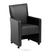 Vergaderstoel Prior - Zwart Kunstleder
