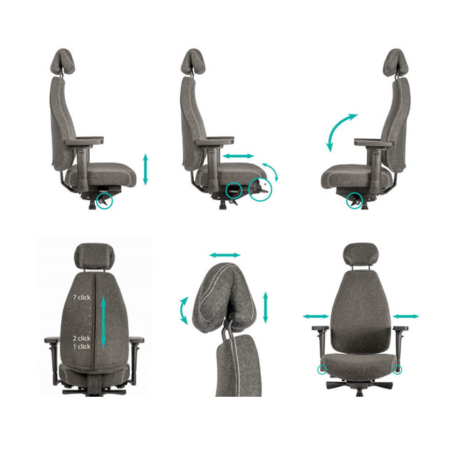 Heavy Duty Bureaustoel Citens + Hoofdsteun Heavy Duty Bureaustoel Citens + Hoofdsteun