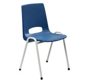 Kantinestoel Blauwe Kuipzitting - Grijs Onderstel