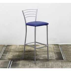 Grijze Barkruk - Blauwe Zitting