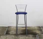 Grijze Barkruk - Blauwe Zitting