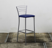 Grijze Barkruk - Blauwe Zitting