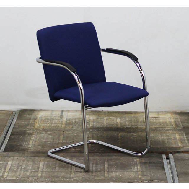 Lande Vergaderstoel Slede Frame Blauw