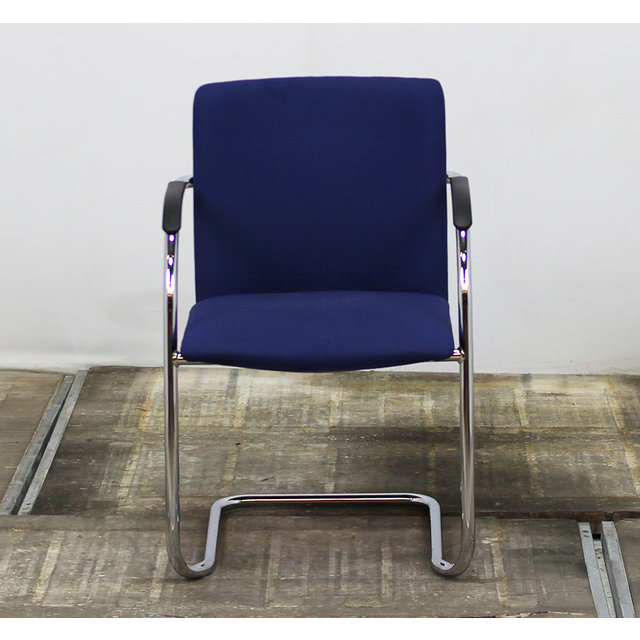 Lande Vergaderstoel Slede Frame Blauw