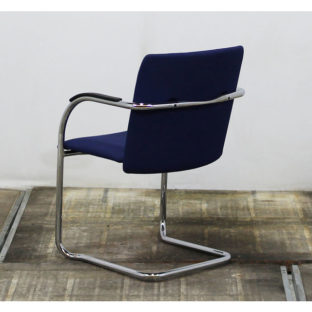 Lande Vergaderstoel Slede Frame Blauw