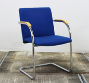 Lande Vergaderstoel Slede Frame Blauw