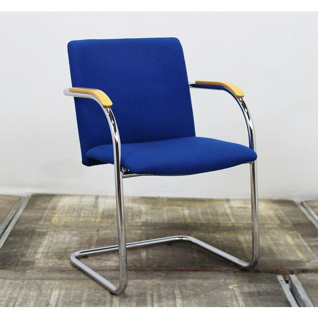 Lande Vergaderstoel Slede Frame Blauw