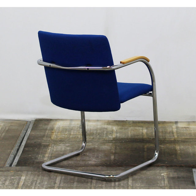 Lande Vergaderstoel Slede Frame Blauw