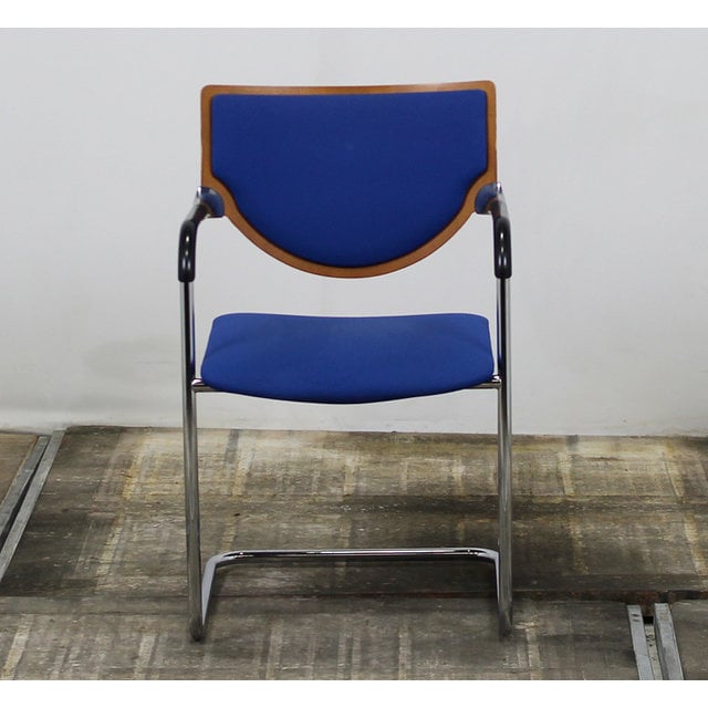 Vergaderstoel Blauw - Slede Onderstel