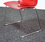 Designstoel Maxdesign X3 - Rode Kunststof Zitting Designstoel Maxdesign X3 - Rode Kunststof Zitting