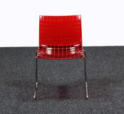 Designstoel Maxdesign X3 - Rode Kunststof Zitting Designstoel Maxdesign X3 - Rode Kunststof Zitting