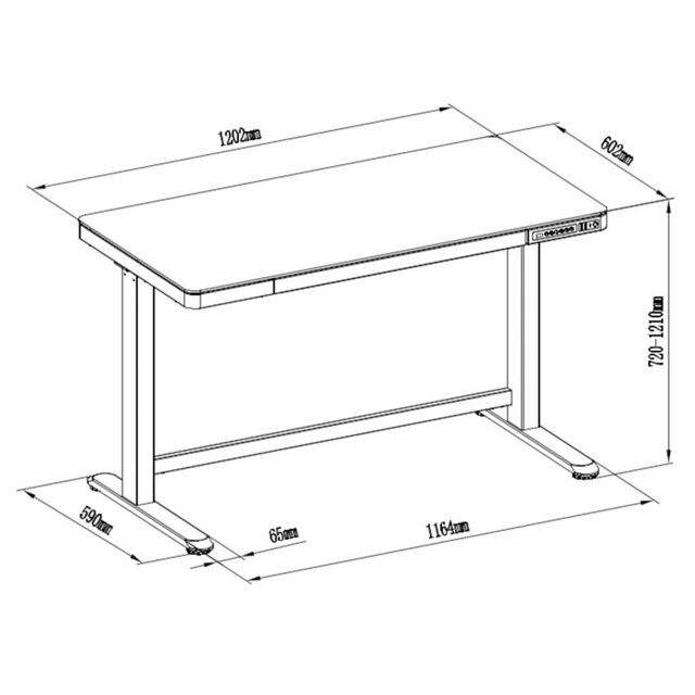 Zit-Sta Bureau 120 x 60 cm | Wit Onderstel