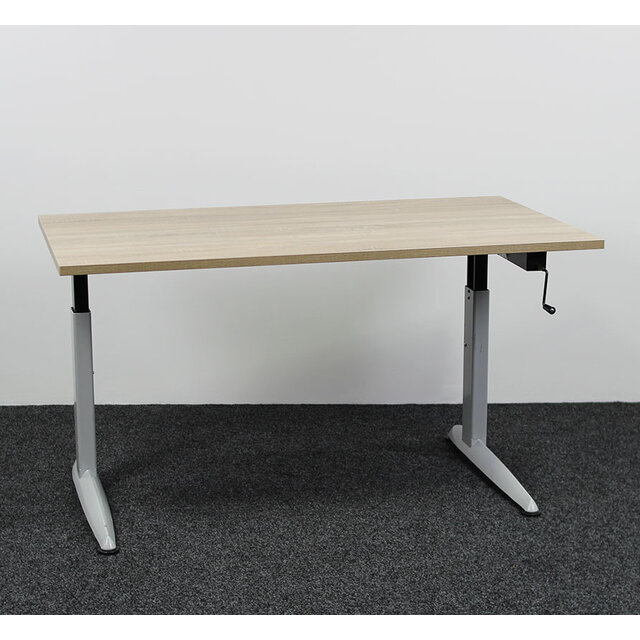 Zwartwoud Zettoe Slingerbureau 140 x 80 cm Nieuw Midden Eiken Blad