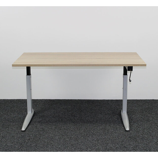 Zwartwoud Zettoe Slingerbureau 140 x 80 cm Nieuw Midden Eiken Blad