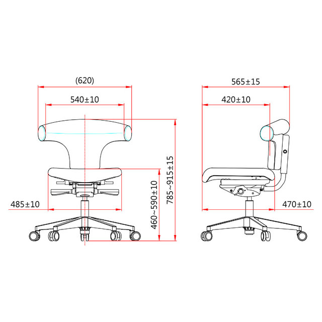 Bureaustoel L370 - NEN 1335