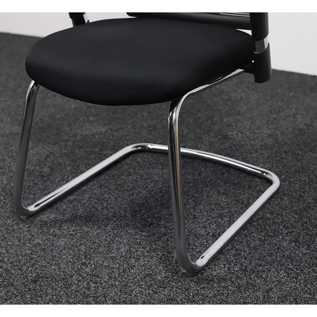 Vergaderstoel Exclusive | Zwart - Chroom Slede Onderstel